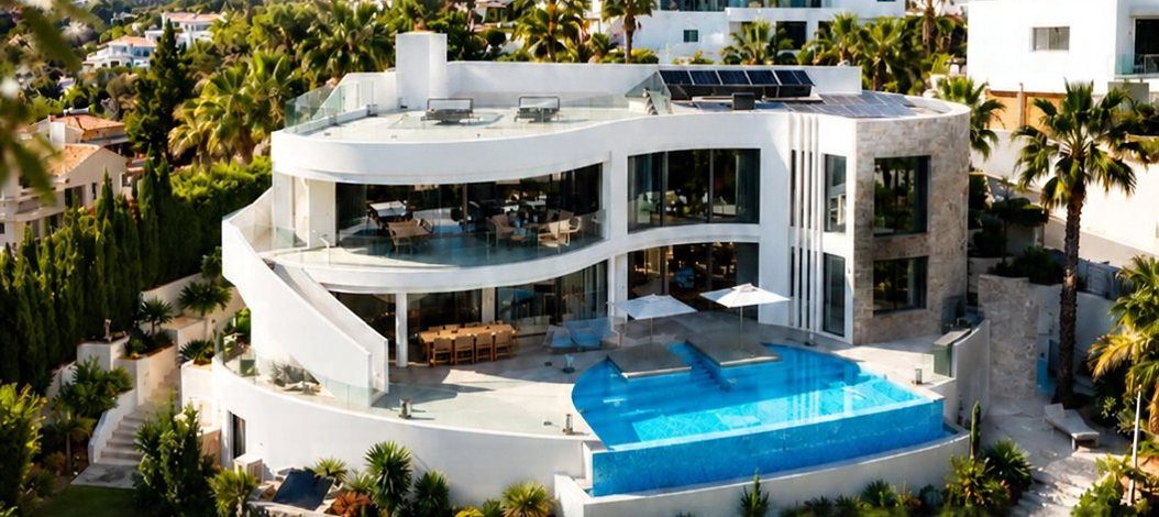 Villa med pool ritad av ROSS